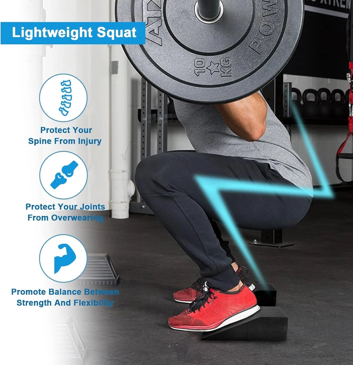 2 Pack Non-Slip Squat Wedge Blocks for Enhanced Squats, Calf Raises, and More!